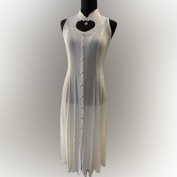 579 Dresses & Skirts - Vintage 5-7-9 Shop White Lace Button-Front Maxi Dress